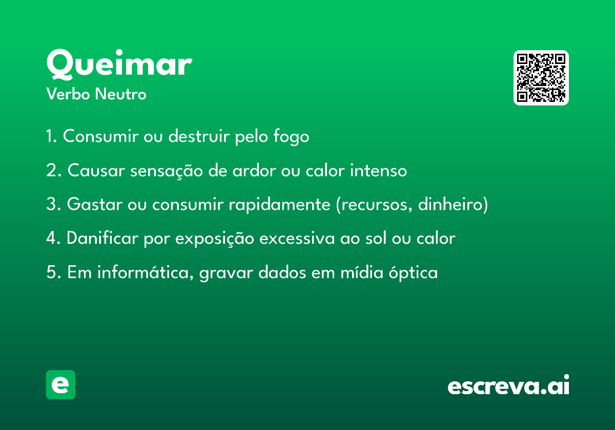 Queimar Significado e Sinônimo escreva.ai
