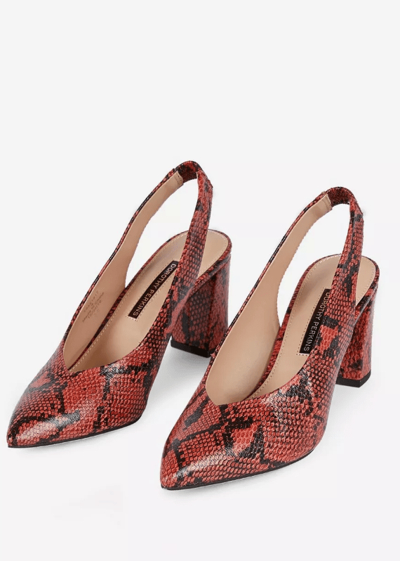 Dorothy Perkins Orange Snake Print 'Everley' Court Shoes OGalax