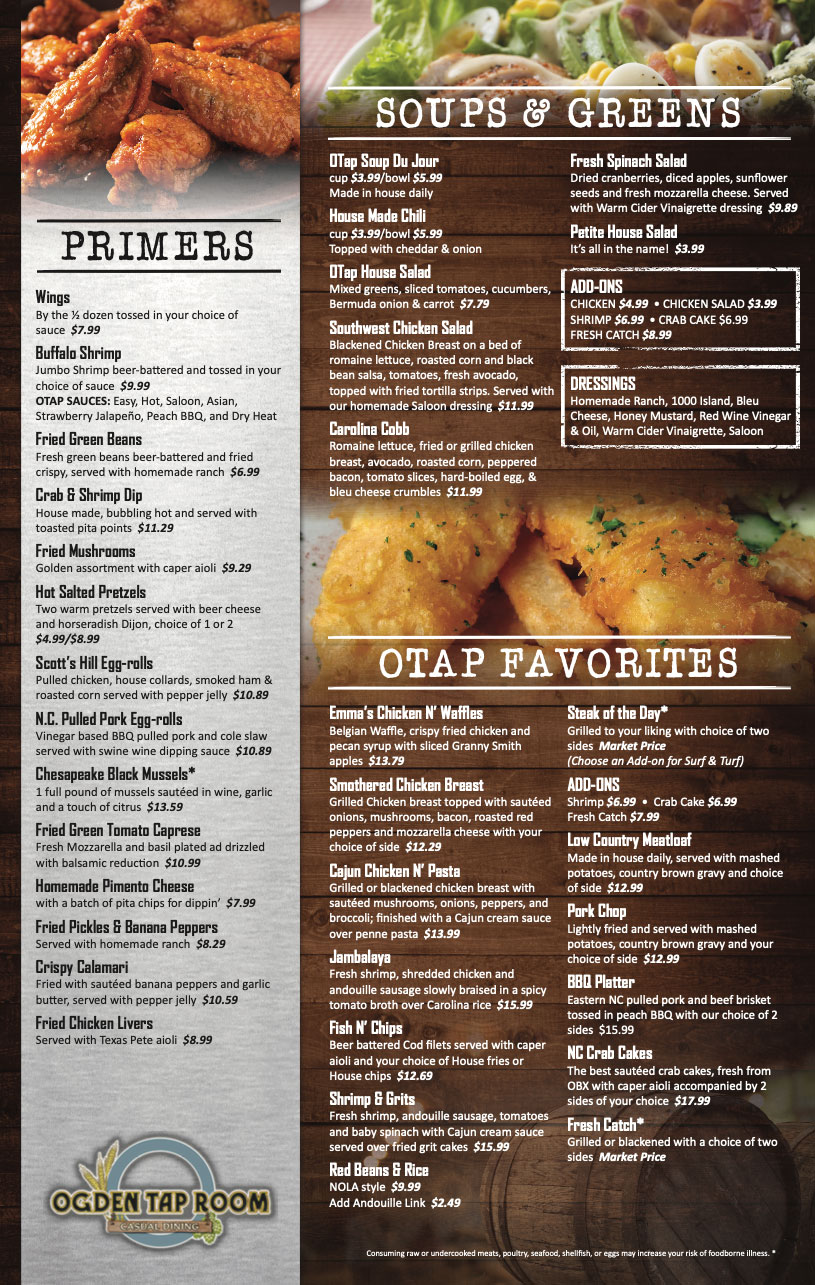 Curbside Pickup Available! Ogden Tap Room 9108218185