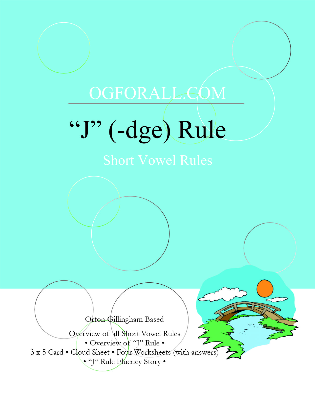 Short Vowel Rules Packet "J" (dge) Rule Orton Gillingham for All