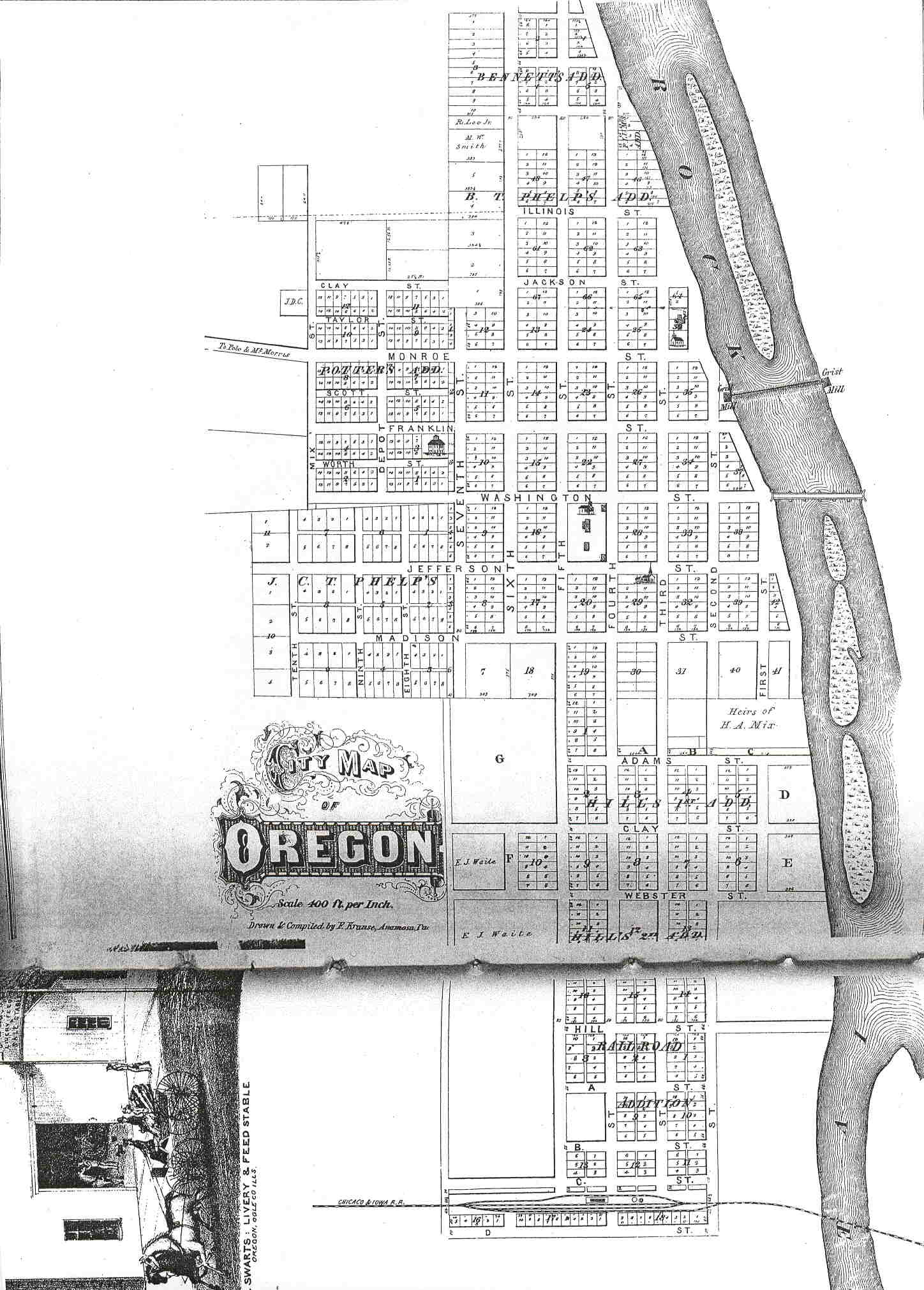 Ogle Co., IL 1875 and Current Township Maps