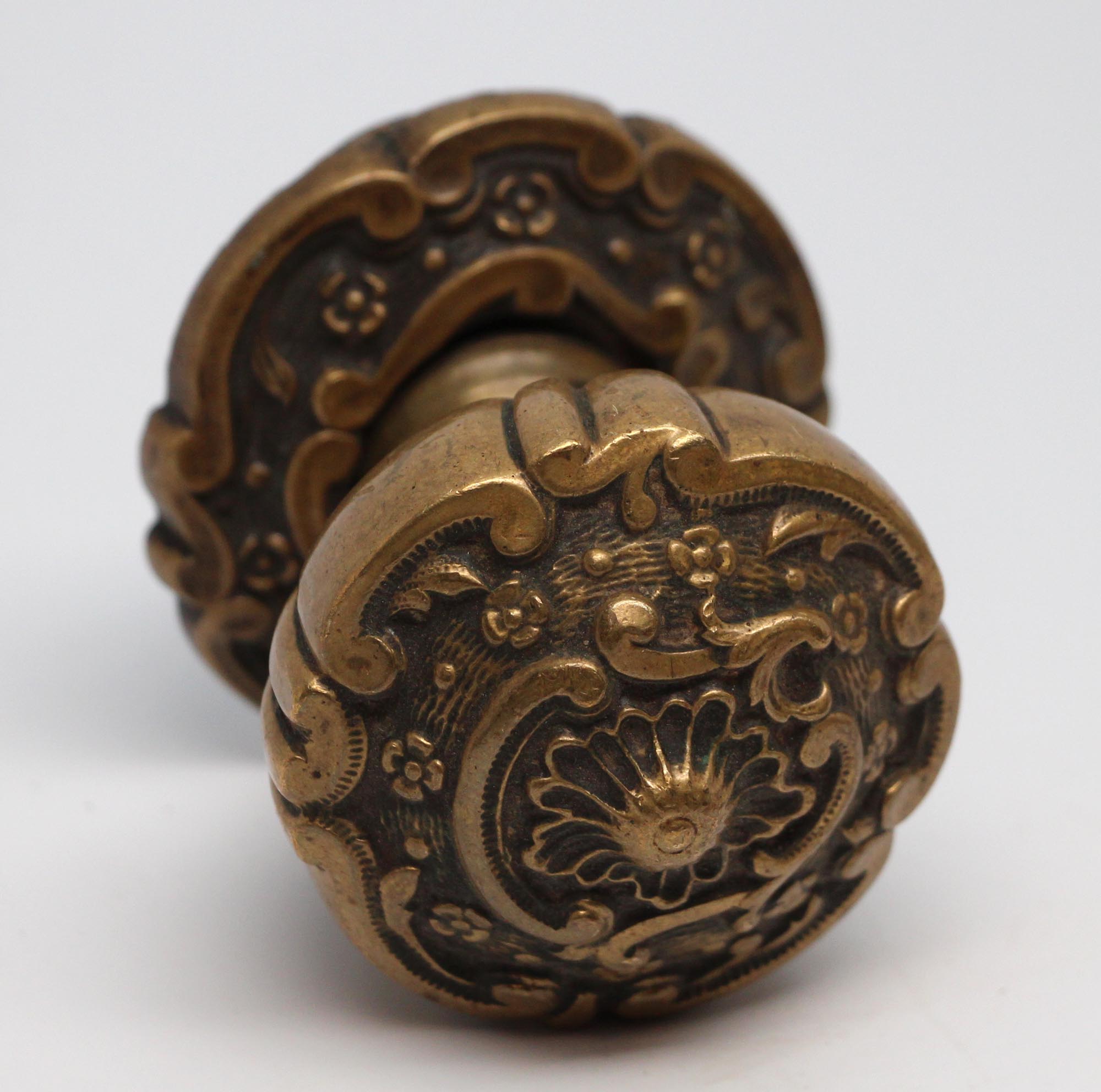 Decorative Cast Brass Door Knob with Matching Rosette Olde Good Things