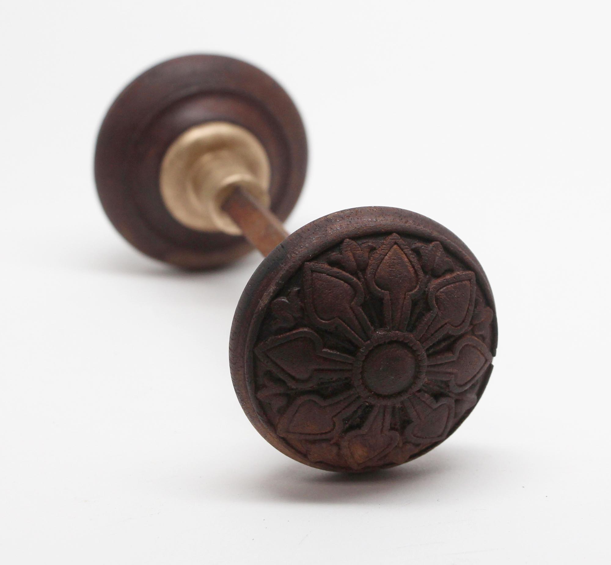 Antique Ornamental Wood Co. Wood Passage Door Knobs Olde Good Things