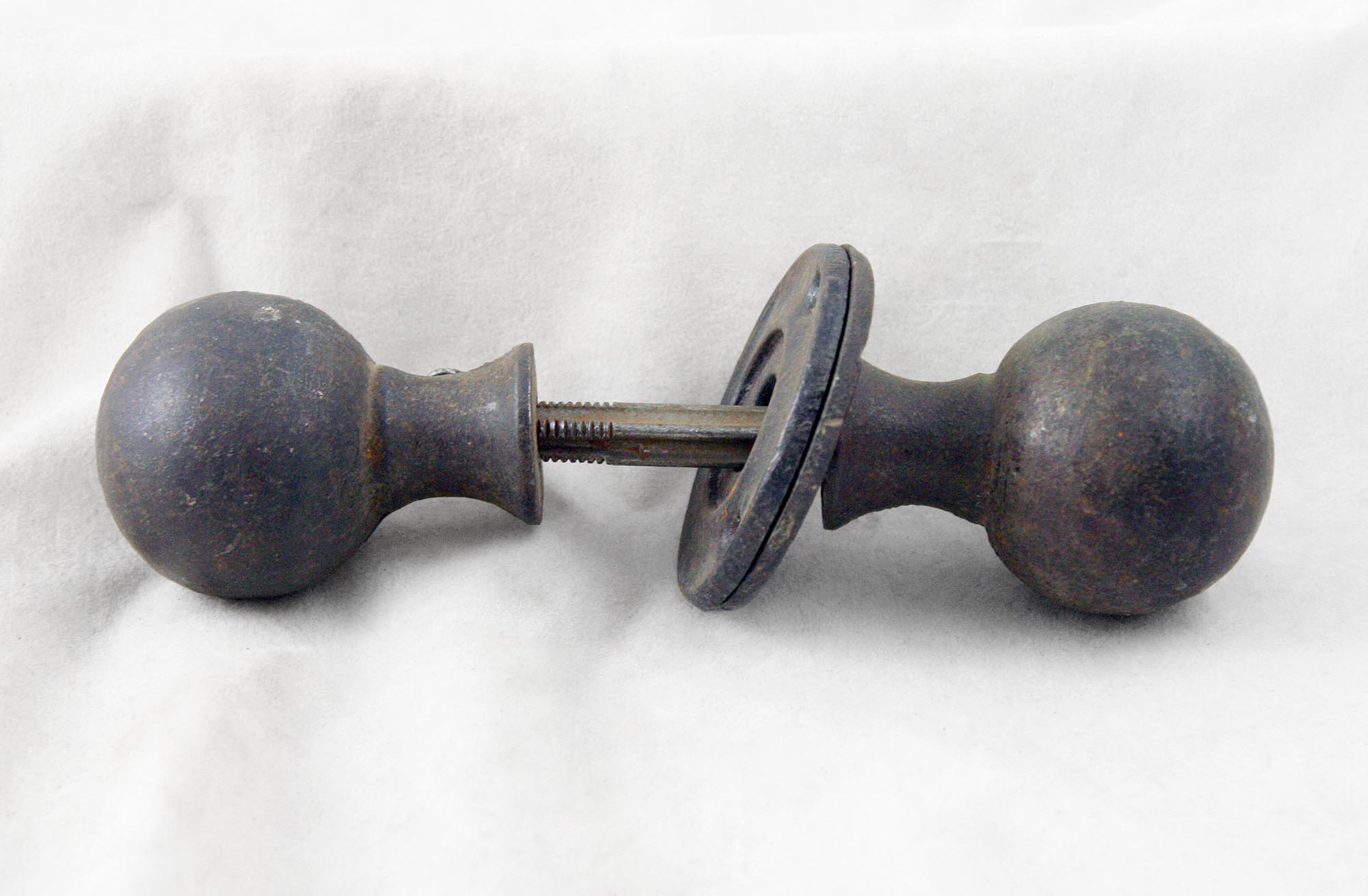 Antique Black Cast Bronze Ball Shaped Door Knob Set Olde Good Things