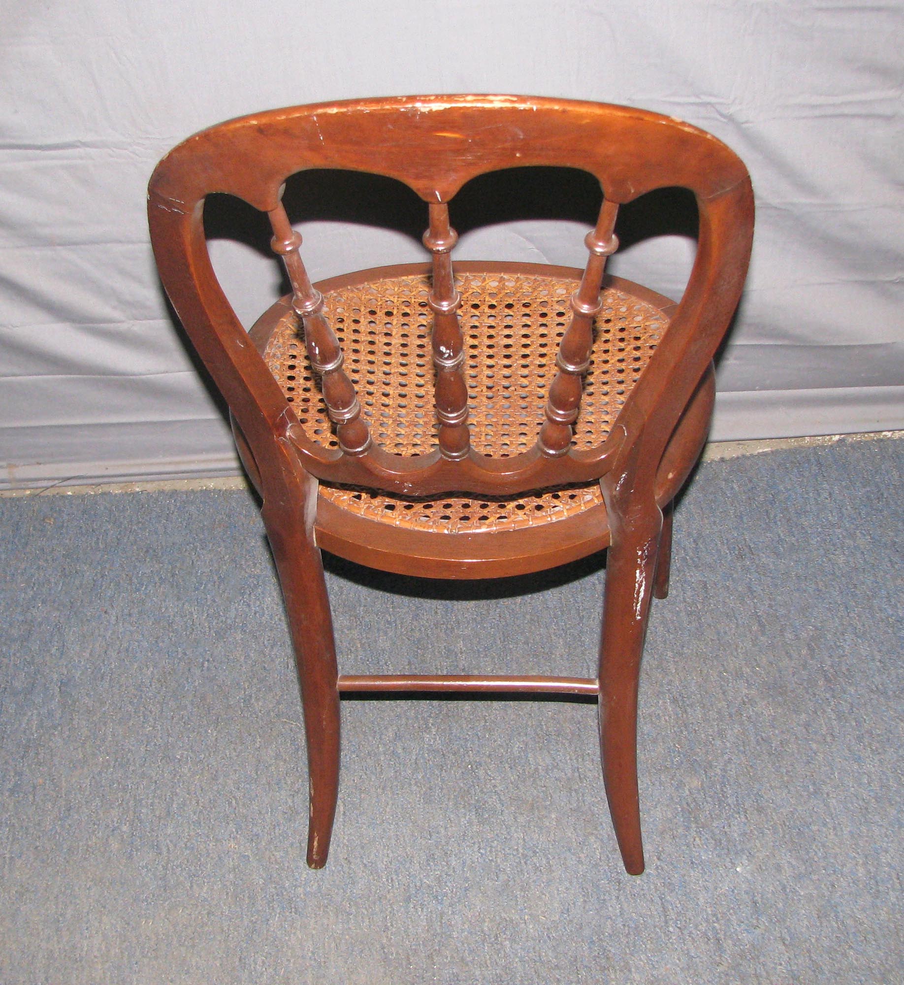 Antique Medium Tone Wood Cane Chair Olde Good Things