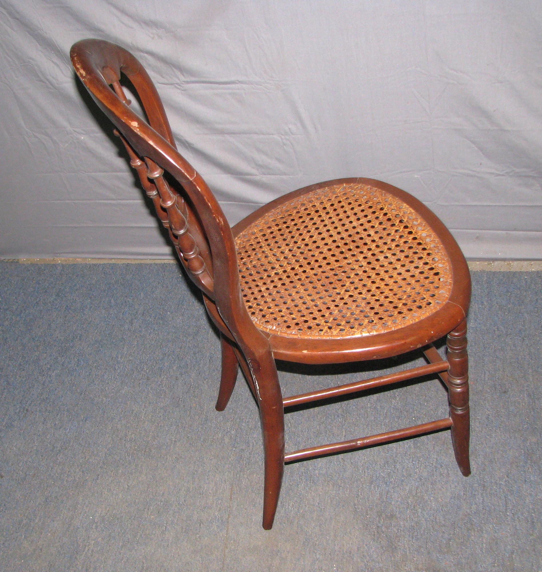 Antique Medium Tone Wood Cane Chair Olde Good Things