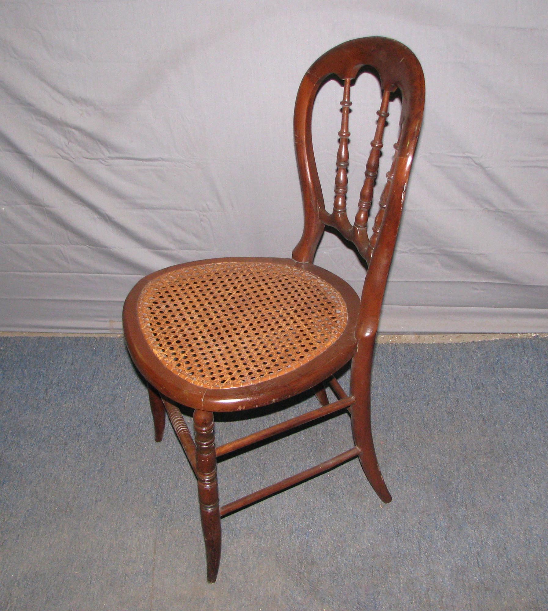 Antique Medium Tone Wood Cane Chair Olde Good Things
