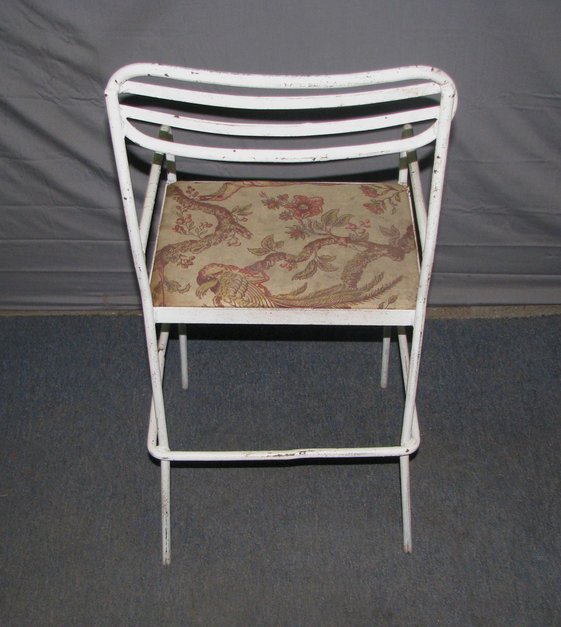 Simple White Metal Patio Chair Olde Good Things
