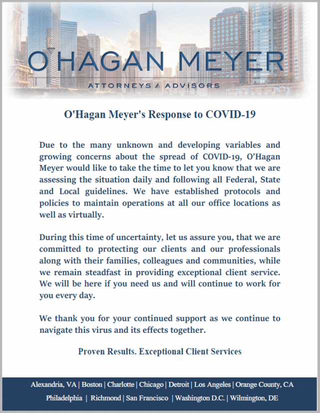 Helpful COVID19 Guidance for Employers and a Message from O'Hagan