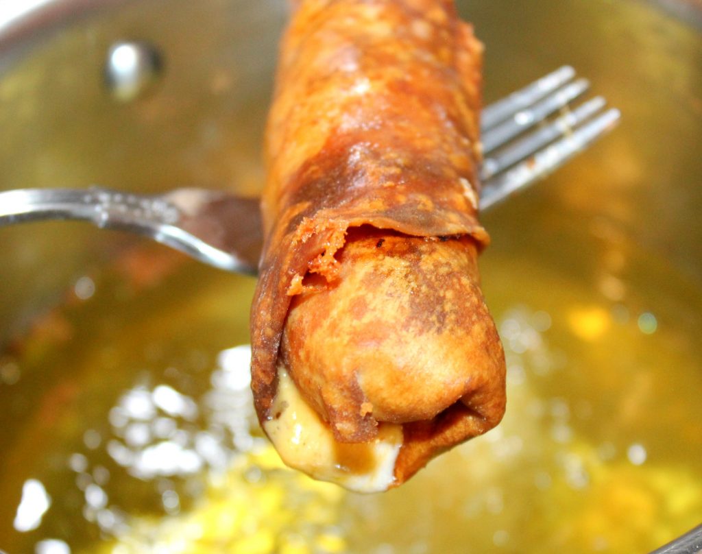 Grilled Cheese & Tomato Soup Egg Rolls featuring Twin Dragon Egg