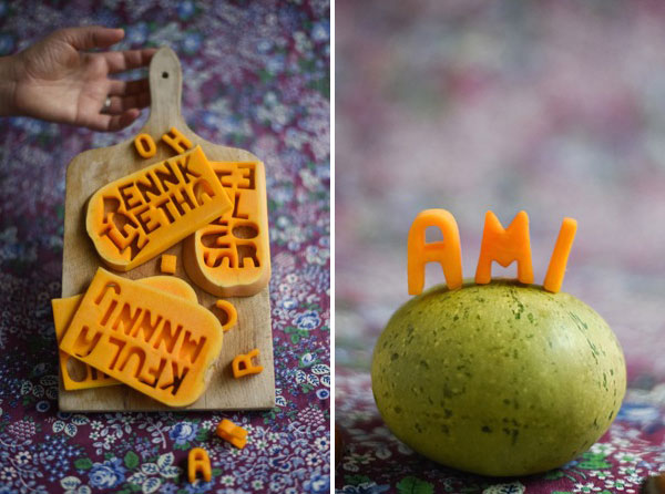 Butternut Squash Letters Name Cards DIY