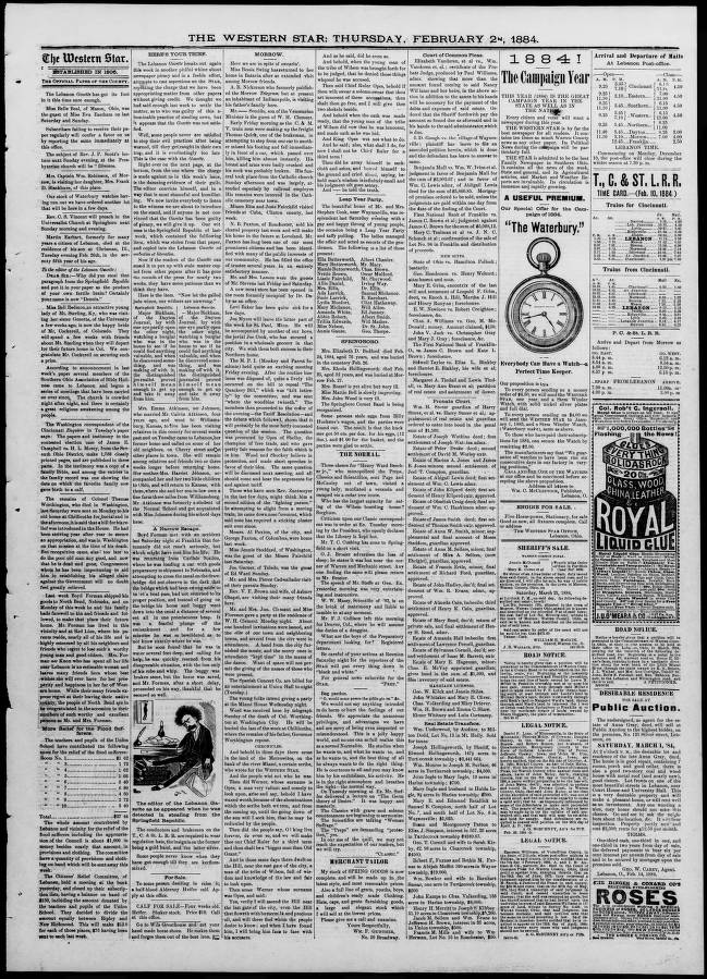 2 The Western Star. (Lebanon, O. [Ohio]), 1884-02-28 - Lebanon Western Star -