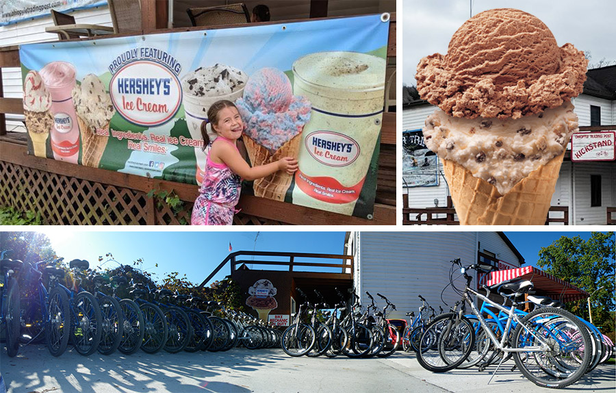 Ohiopyle Ice Cream and Bike Rentals Ohiopyle Trading Post Kickstand