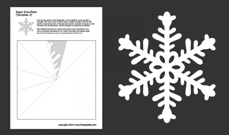 35 Printable Snowflake Cut Out Template Designs with Instructions - Oh