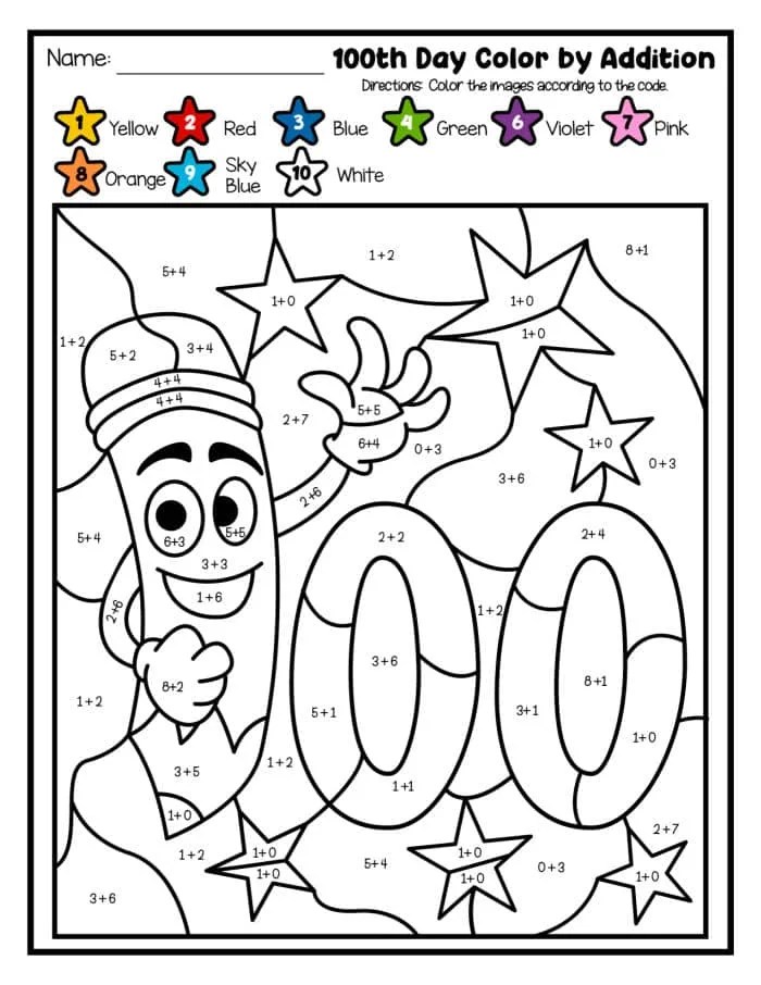 100 days of School Printable Activities and Coloring Pages For Kids (FREE!) Oh La De