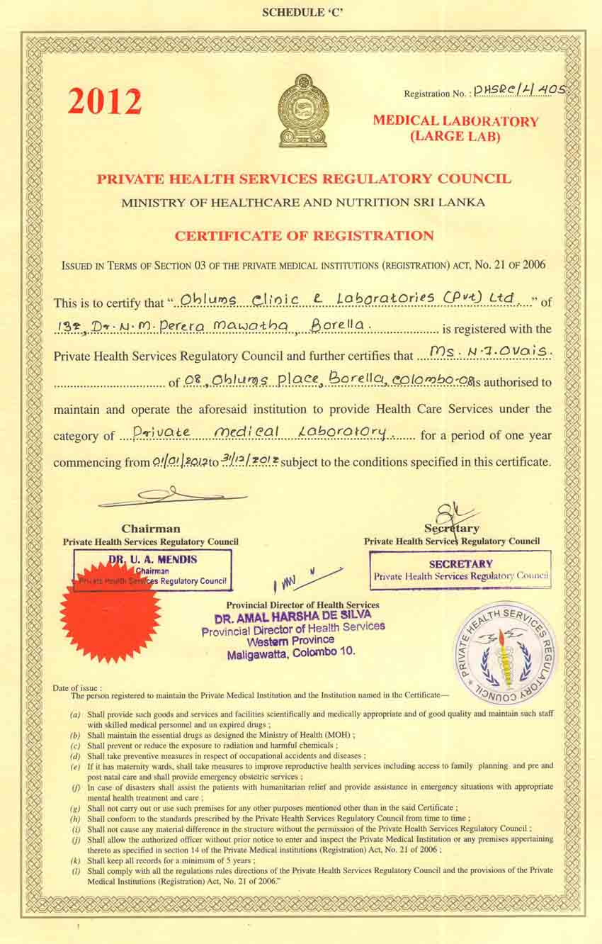 Registration from Ministry of Healthcare and Nutrition Suwasiripaya