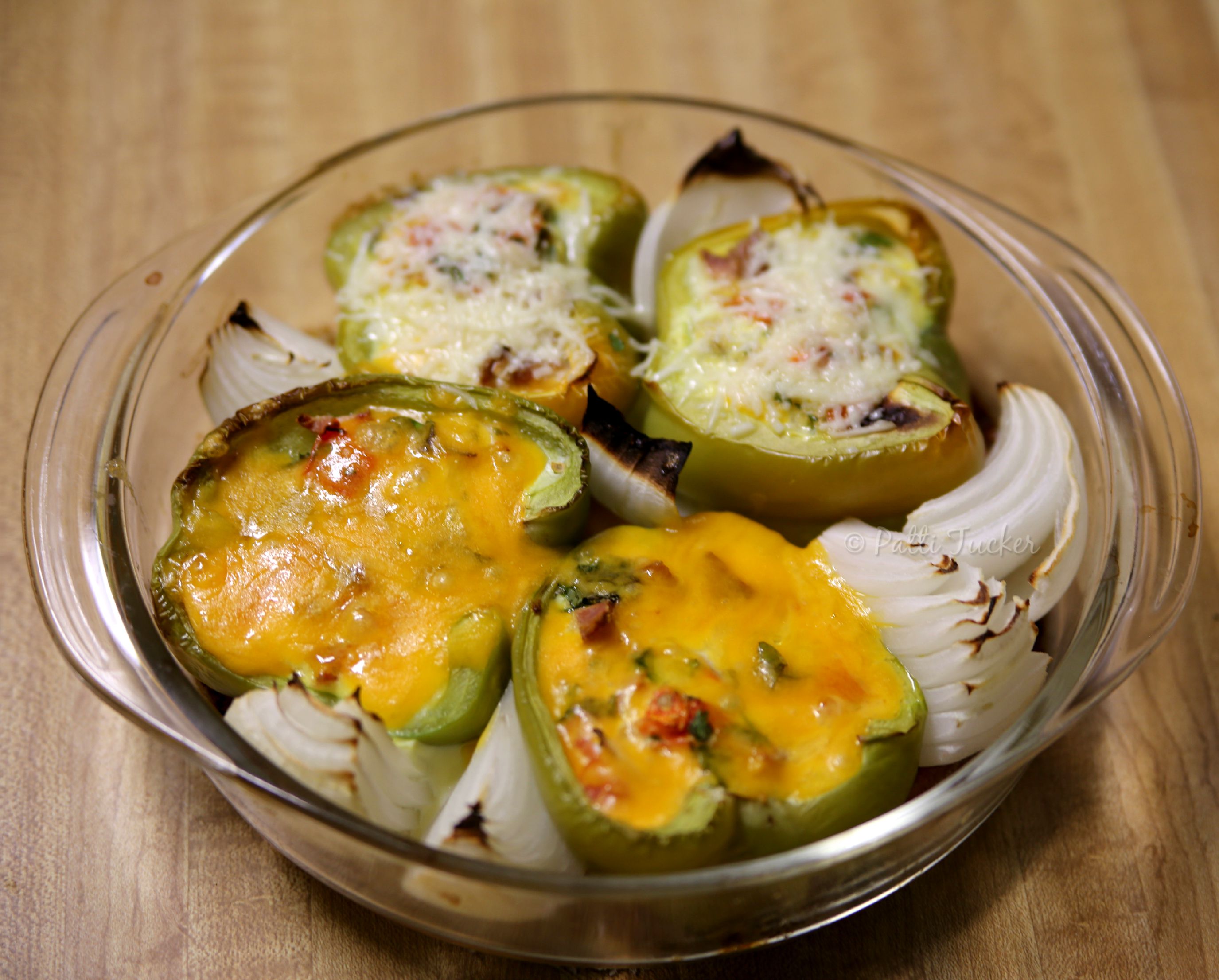 Baked Green Peppers with a Twist