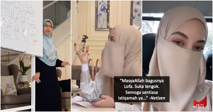 Neelofa dah mula belajar bahasa Arab, khusyuk diajar ustazah peribadi