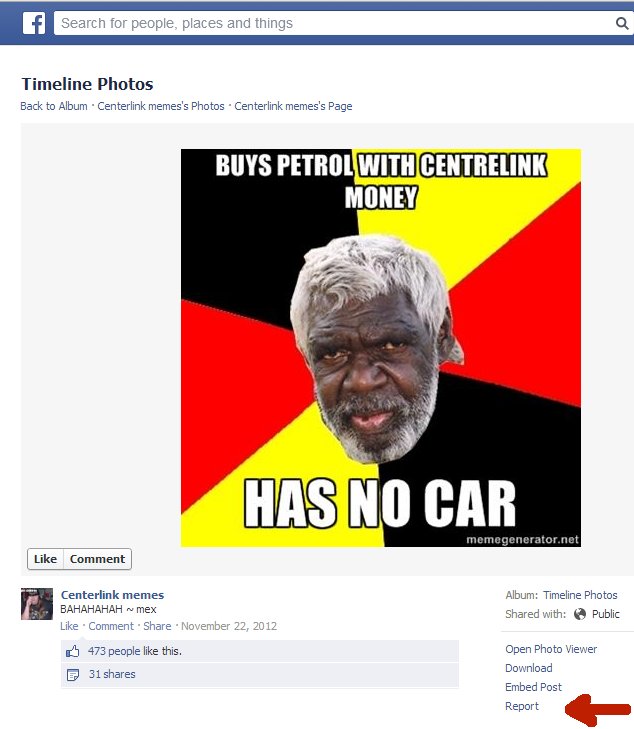 Centrelink Memes and AntiAboriginal Racism Online Hate Prevention