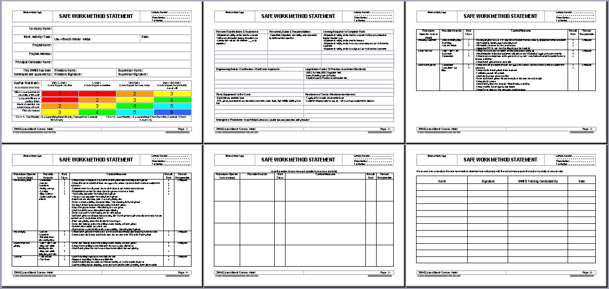 OHS Documents Australia Use of Bench Grinder on Metal