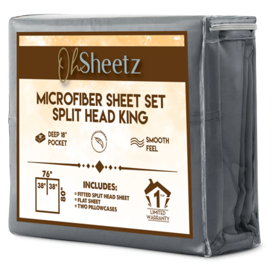 Oh Sheetz Specialty Bedding — 100 Microfiber Split Head King Sheet Set