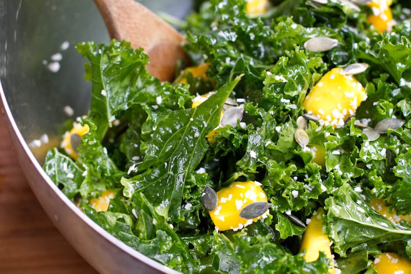 Stuffed Mushroom Phyllo Roll & Mango Kale Salad Oh She Glows