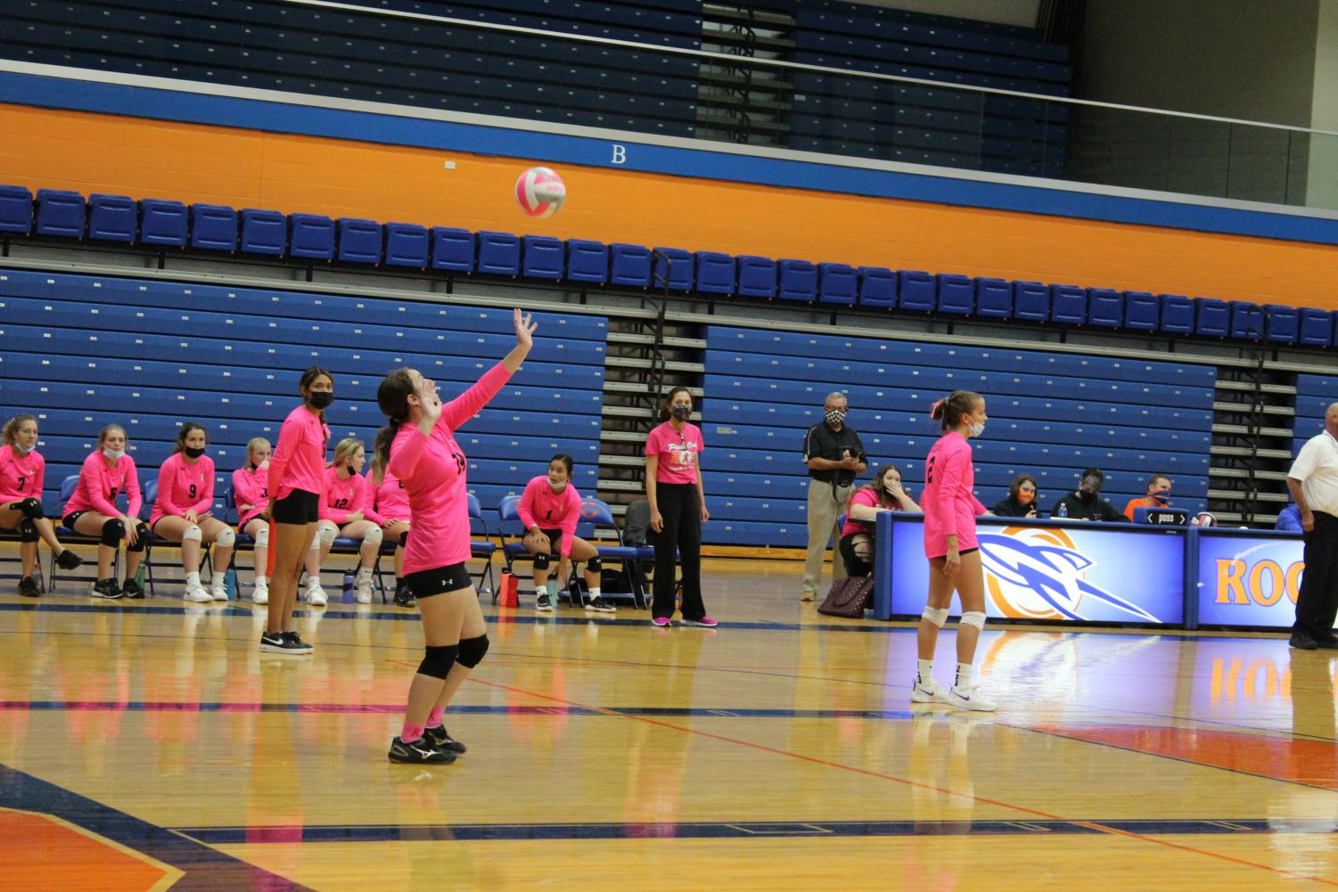 Lady Rocket Volleyball Wears Pink for October Launch Pad
