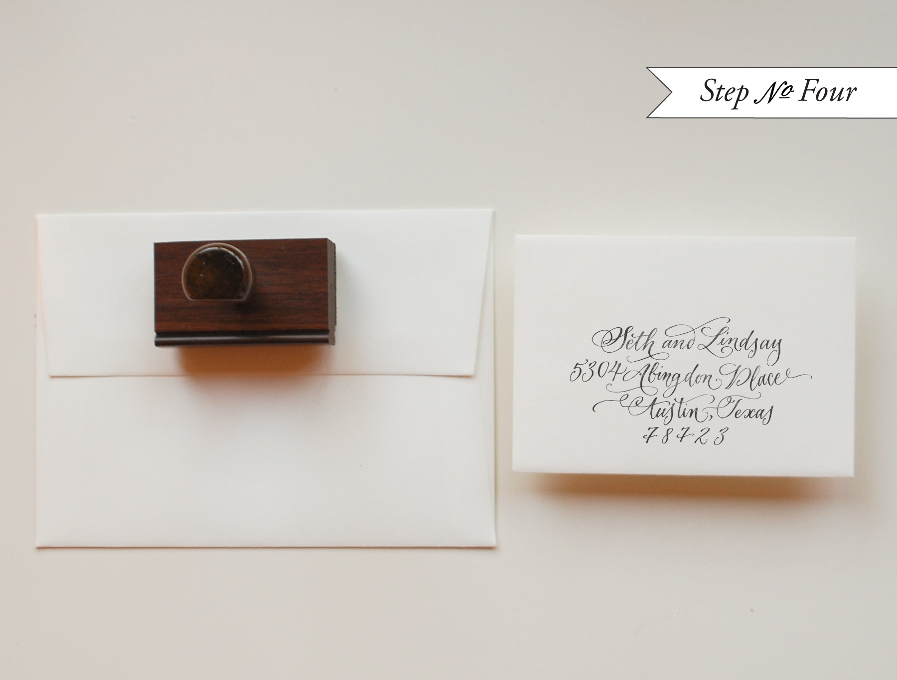 DIY Rubber Stamp Floral Wedding Invitations