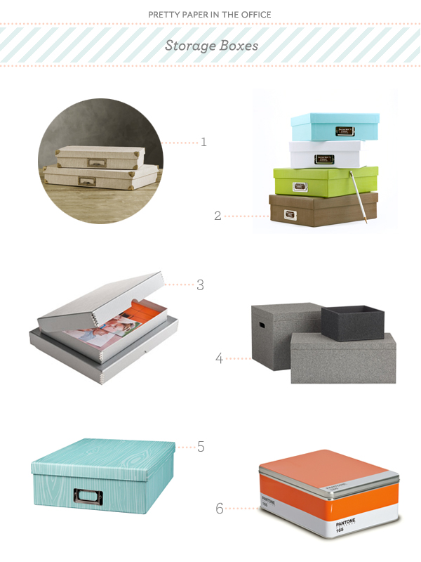 Pretty Paper in the Office Storage Boxes