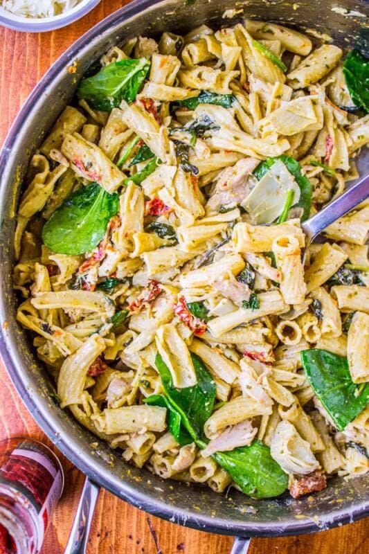 Pesto chicken pasta with sun dried tomatoes oh sweet basil