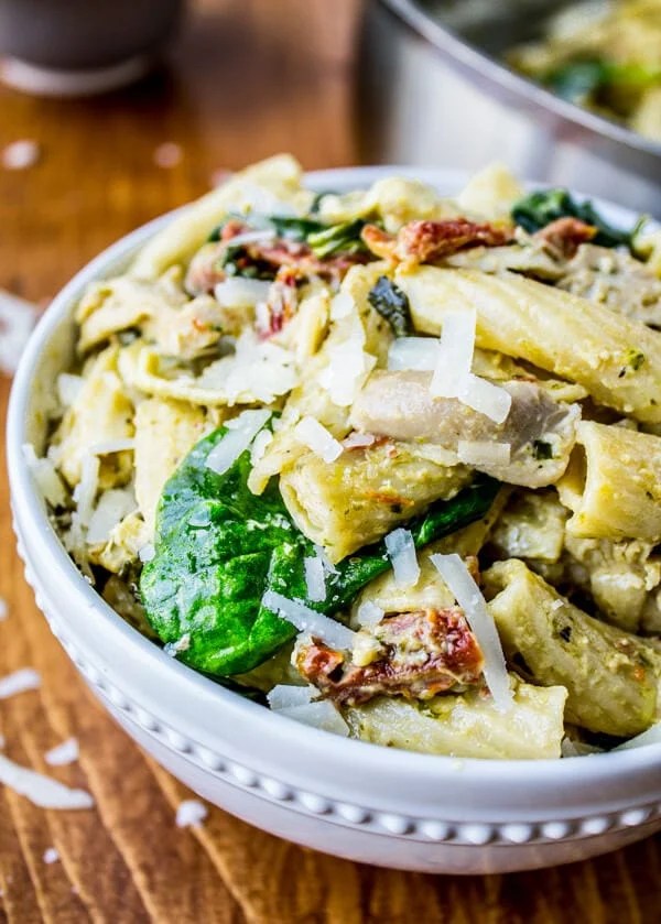 Pesto chicken pasta with sun dried tomatoes oh sweet basil