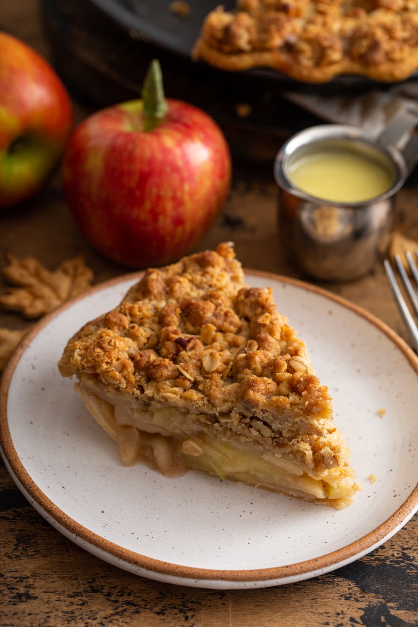 Dutch Apple Pie with White Chocolate Butter Sauce Oh Sweet Basil