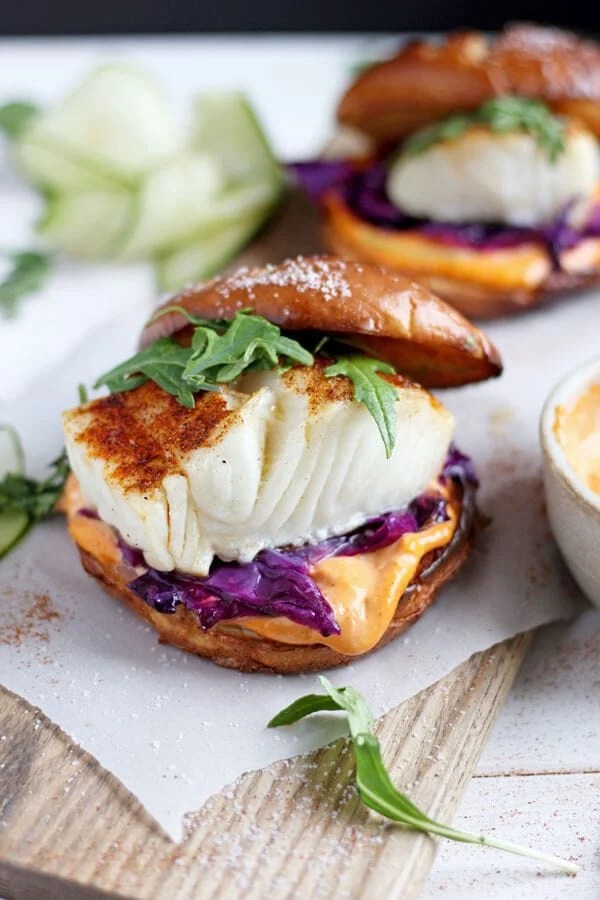 blackened fish burger + sriracha mayo Oh Sweet Basil