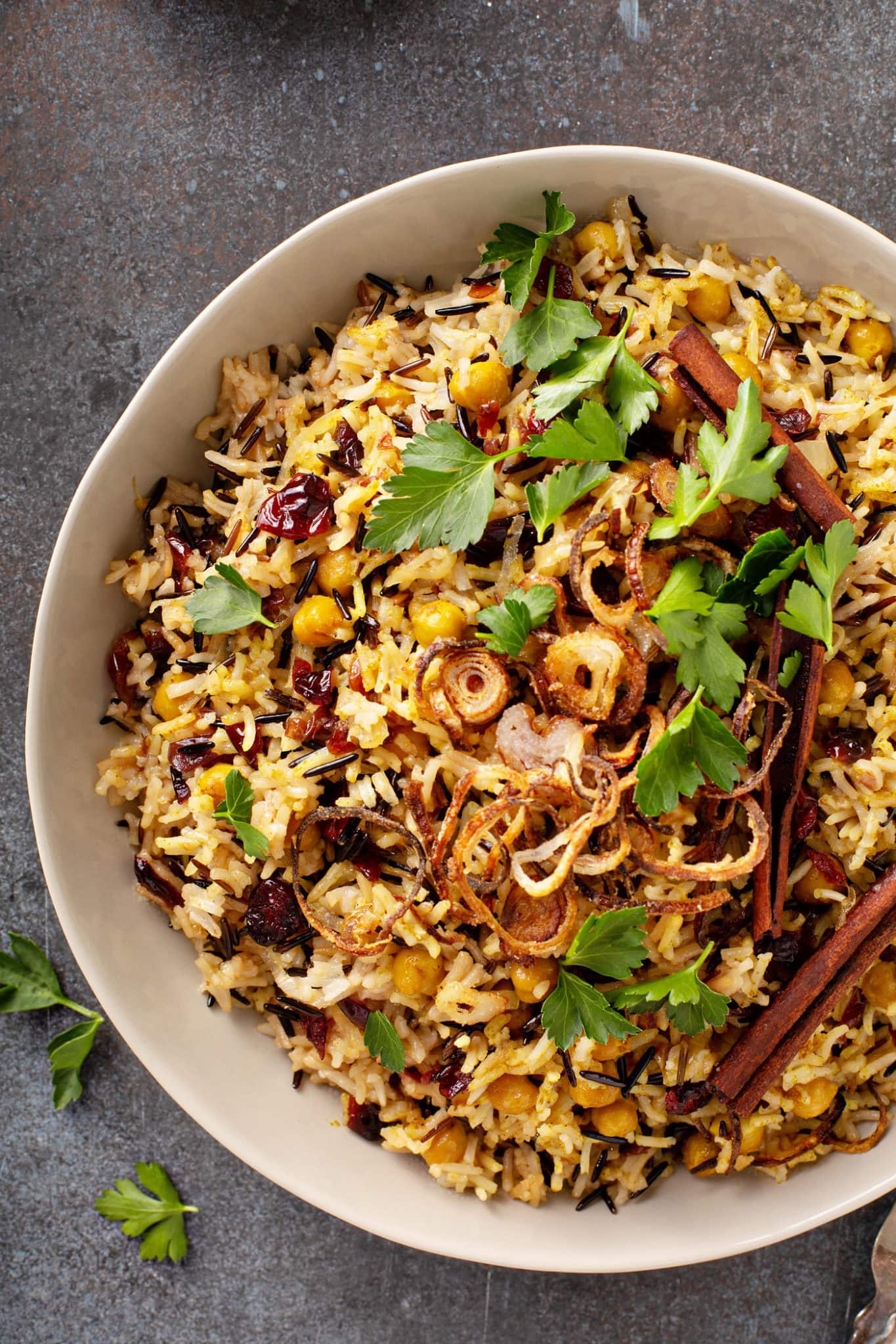 Wild Rice and Chickpeas with Crispy Shallots [+Video] Oh Sweet Basil