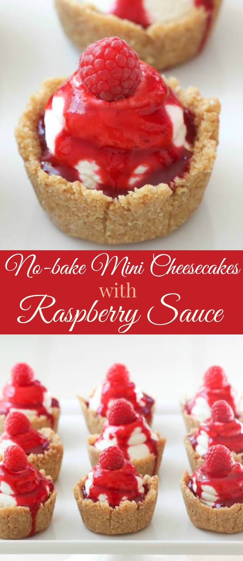 No Bake Mini Cheesecakes With Raspberry Sauce Oh Sweet Basil
