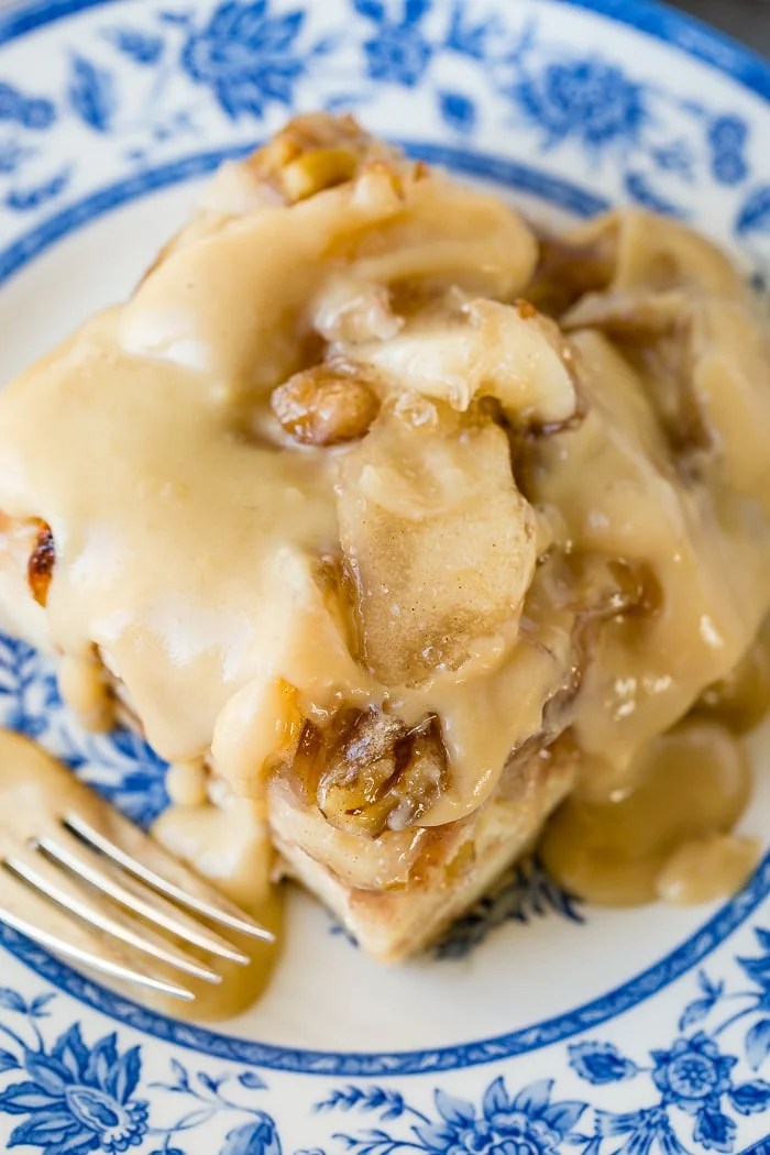 Apple Pie Bread Pudding with Vanilla Sauce [+ Video] Oh Sweet Basil