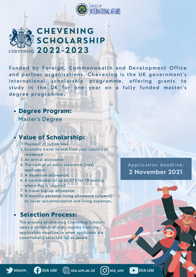 Scholarship Deadlines For Fall 2023 Chevening Scholarship 2022-2023 – Office Of International Affairs