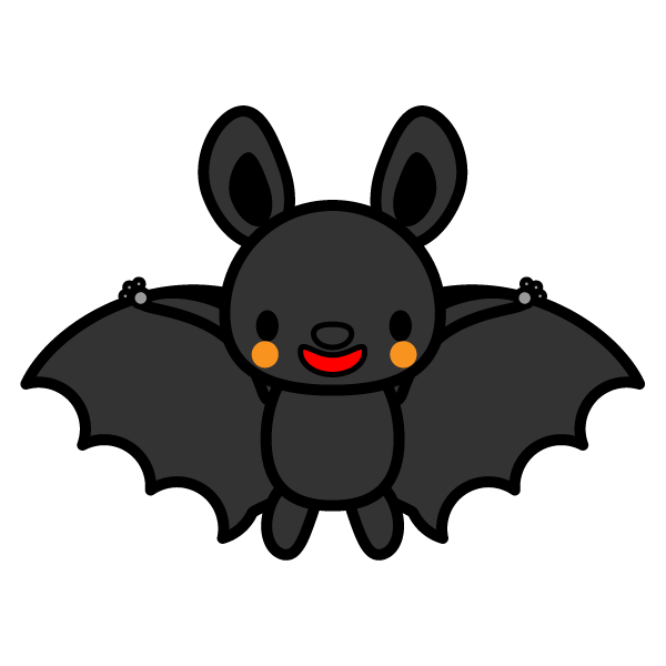 コウモリのフリーアイコン｜可愛いフリーアイコン・イラストの無料素材サイト｜フリーペンシル かわいいコウモリの無料イラスト・商用フリー | オイデ43