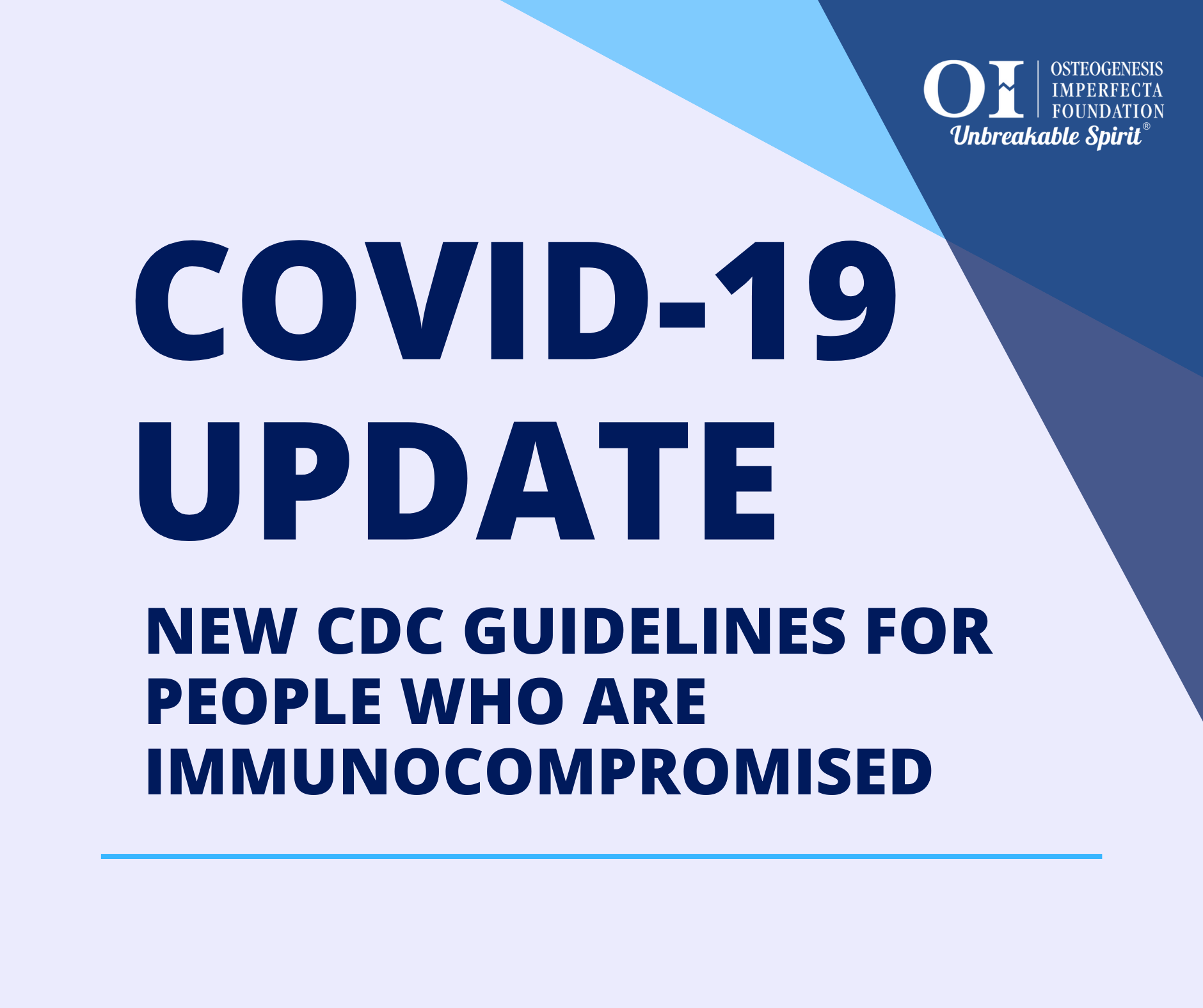New CDC Guidelines for People who are OI Foundation