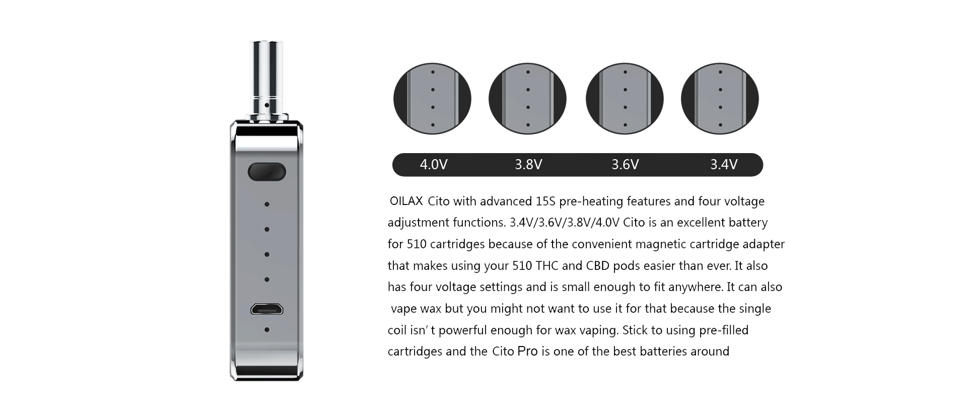 Oilax Cito Pro /CBD &Wax 2in1 Premium Vaporizer henruivapor