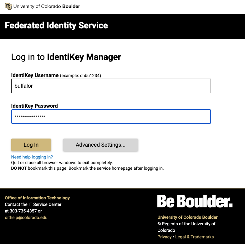Cu Boulder Holiday Schedule 2023 Identikey Manager - Choose My Display Name | Office Of Information Technology