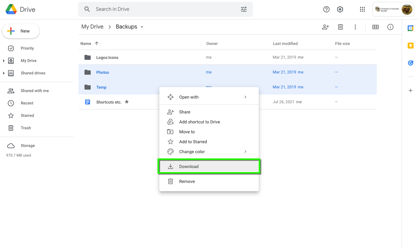 Google Drive Download files to your computer Office of Information