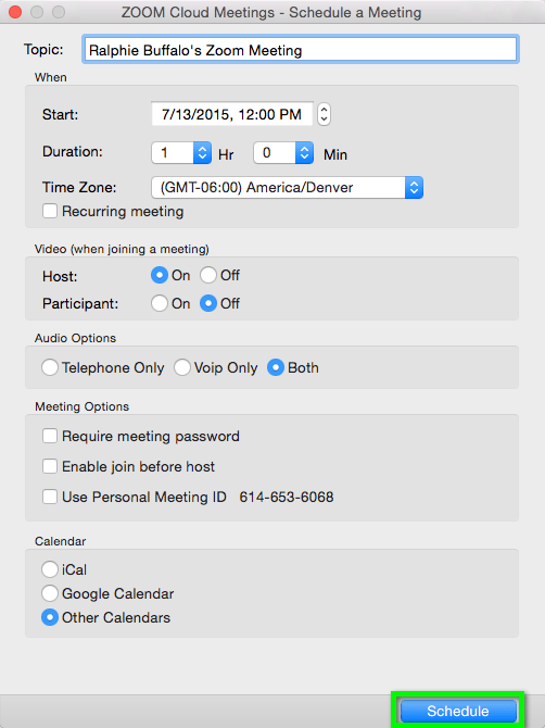 Zoom Host a Meeting and Invite Participants Office of Information