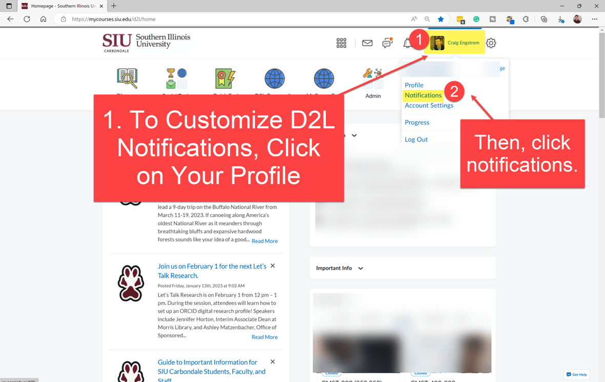How to Setup Notifications in D2L (students/learners) OIT Knowledge Base