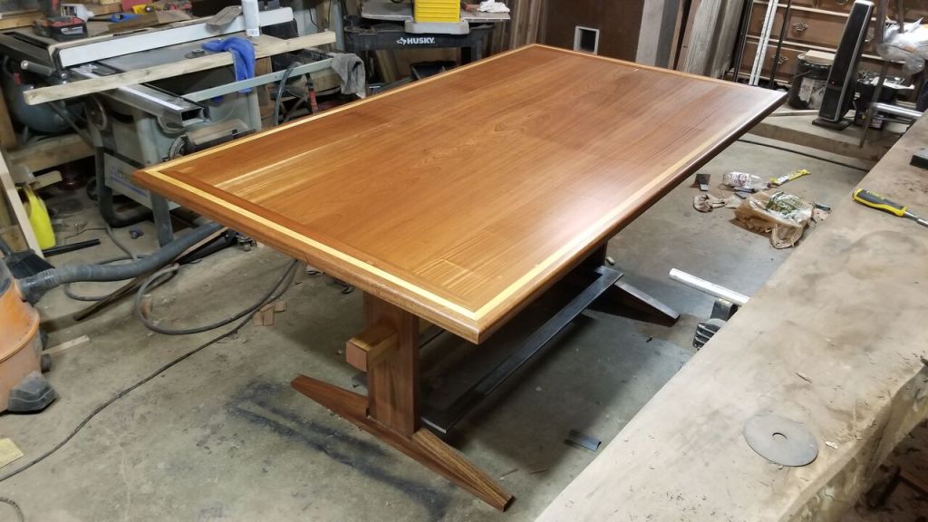 Japanese counter height mahogany dining table OKC Fine Rustics