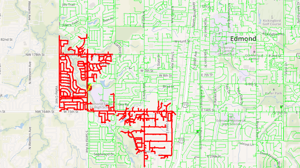 Edmond Ok Power Outage Map Current Red Tide Florida Map