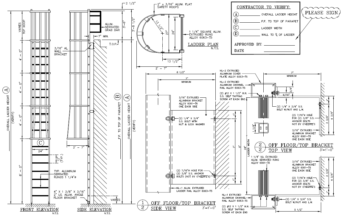 532 Cage Ladder Okeeffe's Inc