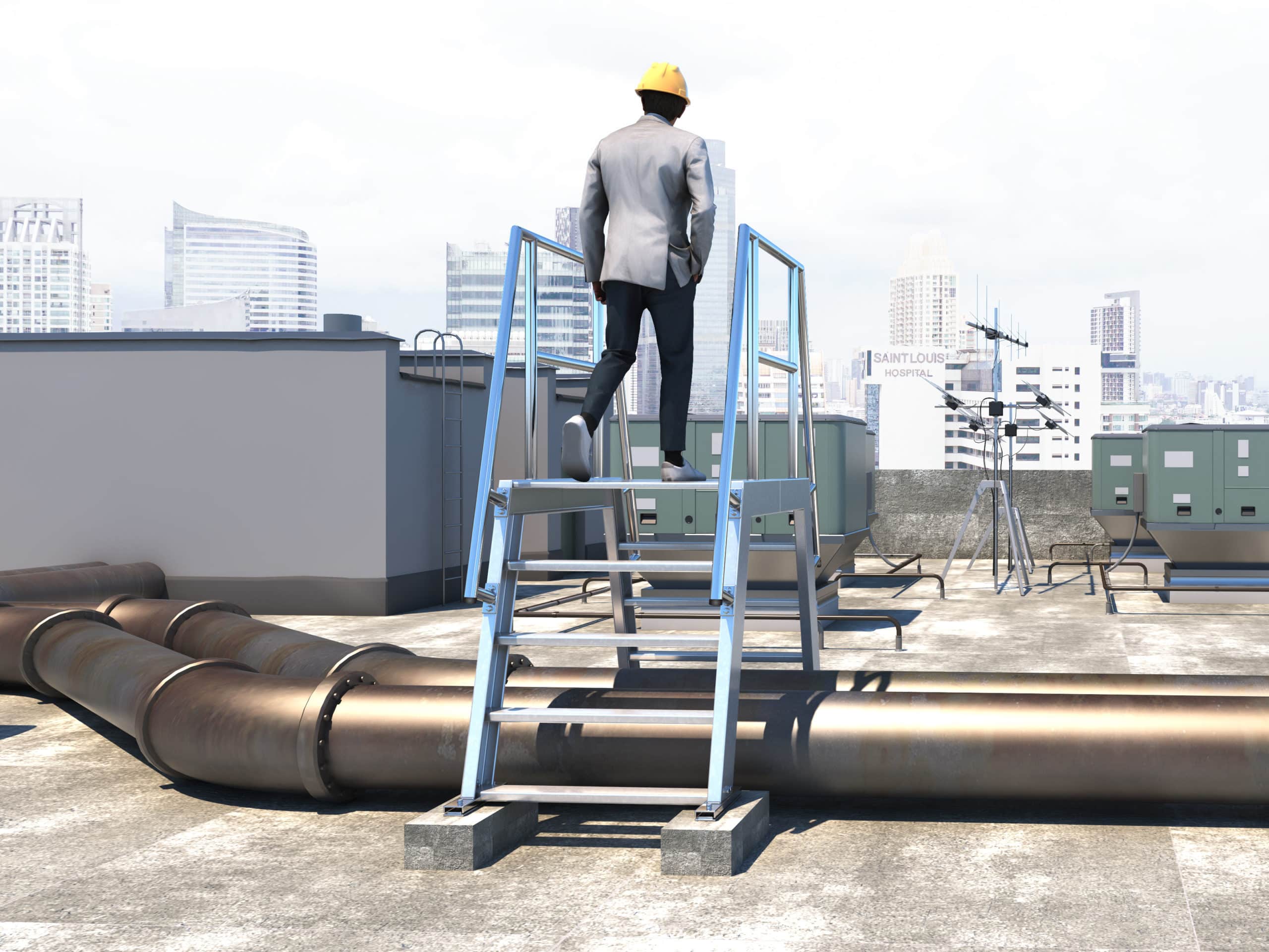 CUSTOM SHIP LADDER (3D RENDERING OF ACTUAL PRODUCT SUPPLIED) O'Keeffe