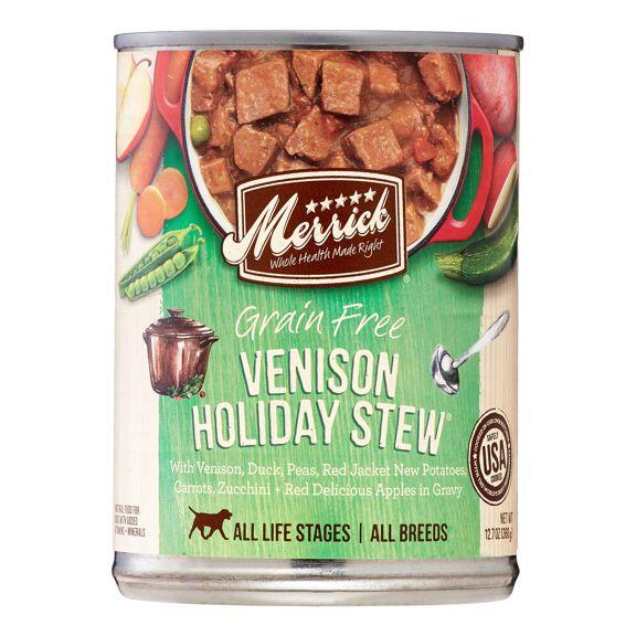 Merrick Venison Holiday Stew in Gravy Grain Free Wet Dog Food OK Feed