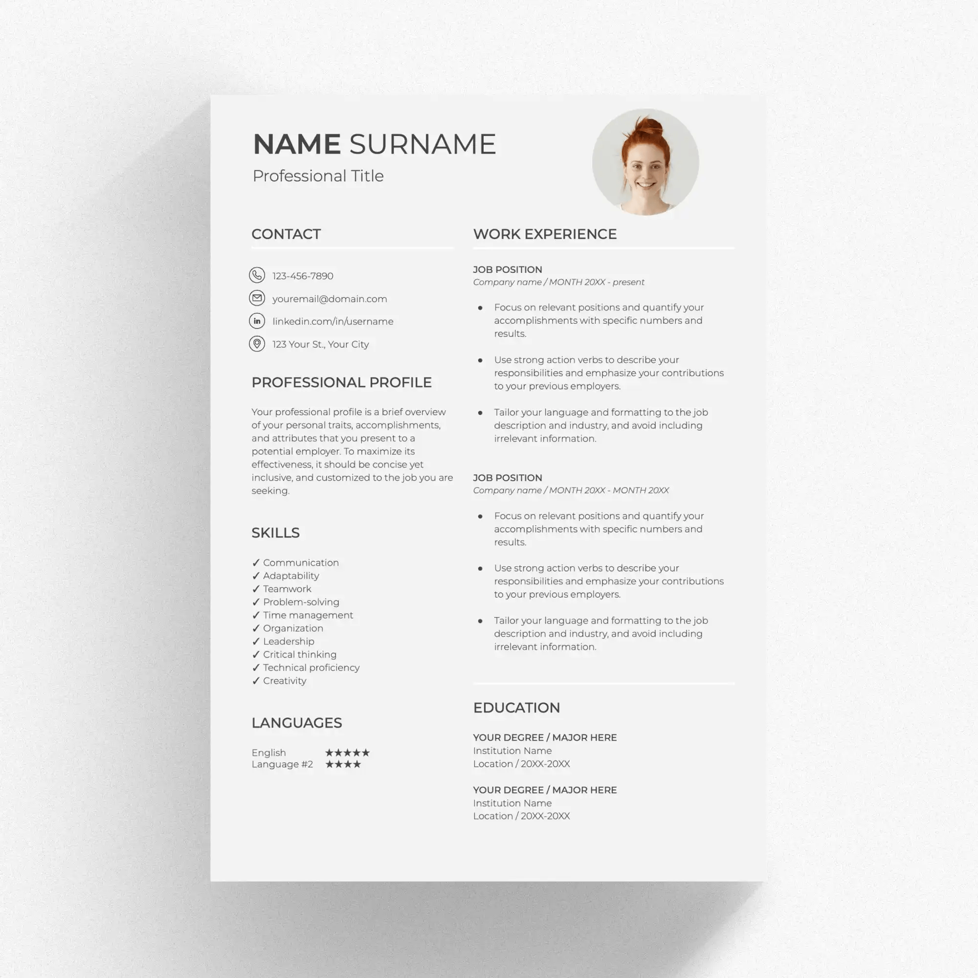 .docx Resume Template Editable Formats For Easy Customization In Microsoft Word ️ Oki Docs